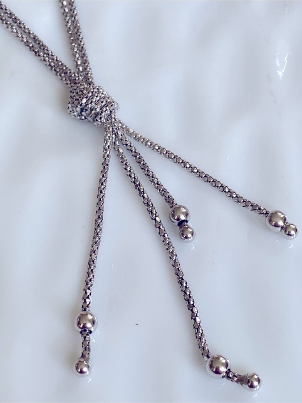 Silpada sterling Knot Lariat Necklace  17” inches “Not your Corporate Tie” N1497 - Picture 3 of 10
